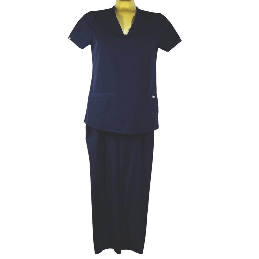 FIGS Technical Collection SCRUBS SET Womens Extra Navy Blue Top & Pants